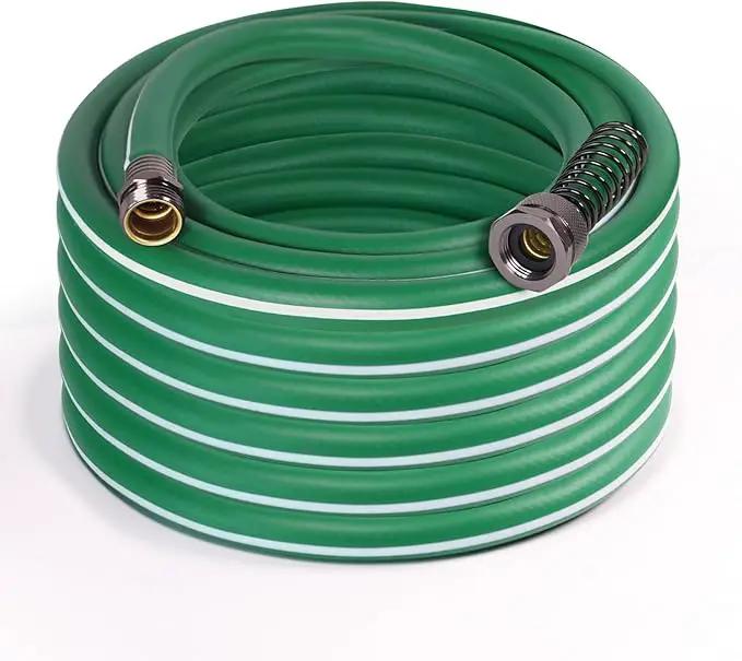 Heavy Duty Garden Hose 50 ft – Outdoor Hybird Water Hose with Solid Fitting - Flexible, Kinkless, Lightweight Garden Hose for Lawn Watering, Car Washing - Burst 500 Psi (50 ft) by GreenHaven Gardens