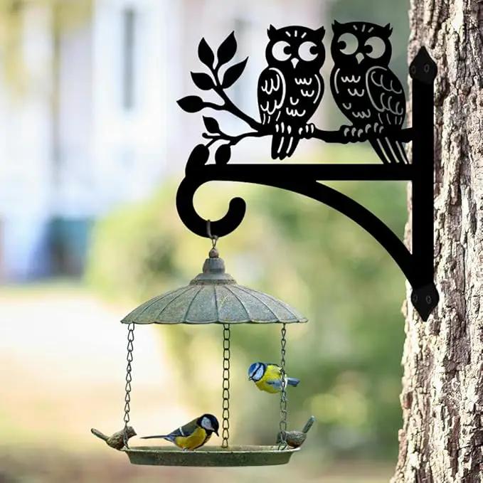 peacoblue Iron Plant Hangers Hooks for Outdoor Indoor Hanging Plants Flower Fern Pots Lantern Bird Feeder Wind Chimes, 12"x14" Owl Weather Resistant Metal Wall Holder for Porch Garden Farmhouse(Owl) by GreenHaven Gardens