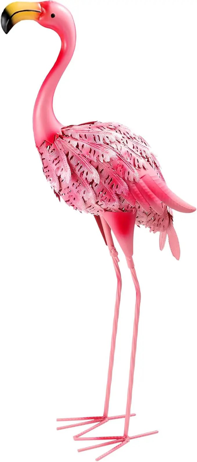 Garden Statues Flamingo Sculptures Metal Yard Art, Pink Bird Art Outdoor Backyard Decor Patio Lawn Porch Ornament Flamingo Yard Decoration (Pink with White) by GreenHaven Gardens