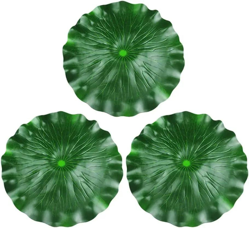 DOITOOL 3 Pcs Artificial Floating Foam Lotus Leaves 15.7 Inch Artificial Water Lily Pads Ornaments for Patio Fish Pond Pool Aquarium Decor, Green by GreenHaven Gardens