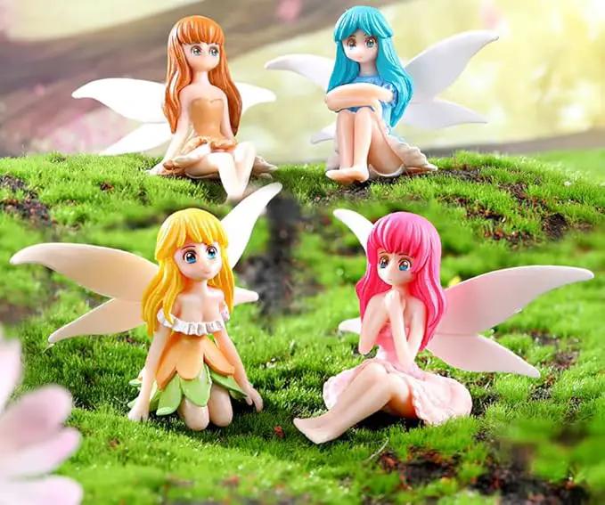 6 Pcs Garden Accessories Miniatures Fairies - Fairy Figurine Miniatures Micro Landscape Ornaments for Home Garden Cute Tiny Collectible Statues by GreenHaven Gardens