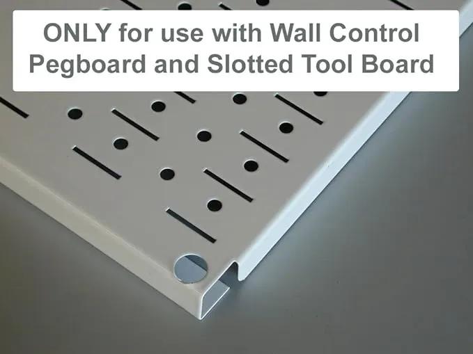 Wall Control 4 ft. Metal Pegboard Organizer - Standard Tool Storage Kit & Spray Can Holder Bracket for Pegboard & Slotted Tool Board - White by GreenHaven Gardens