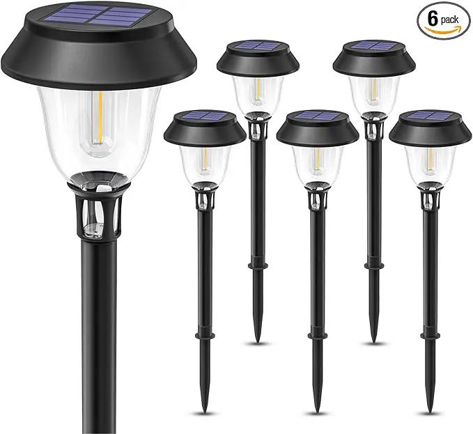 VOLISUN Solar Pathway Lights, 6 Pack LED Solar Lights Outdoor Waterproof,3200K Landscape Lighting,2 Brightness Mode Solar Path Lights,Landscape Lights,Solar Garden Lights for Yard Walkway Driveway by GreenHaven Gardens