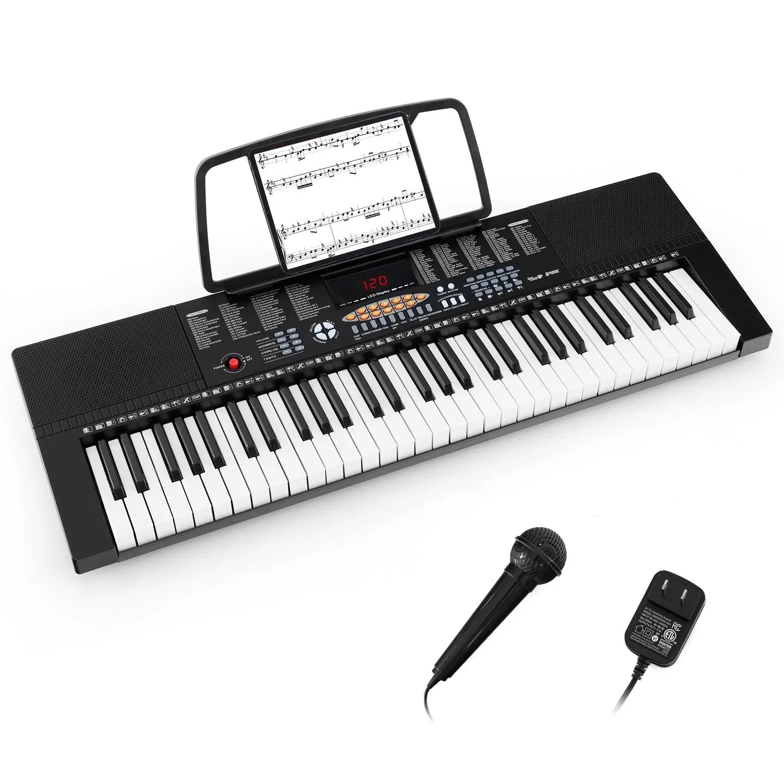 61-Key Electronic Keyboard Piano with 3 Teaching Modes LED Display and Dual Keyboard by DirectDeals