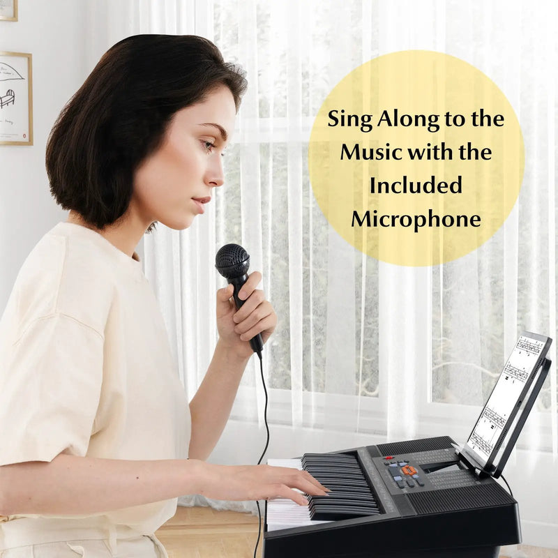 61-Key Electronic Keyboard Piano with 3 Teaching Modes LED Display and Dual Keyboard by DirectDeals