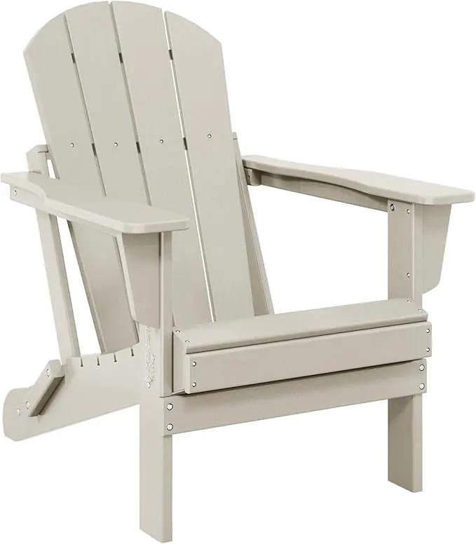 Westin Outdoors Laguna WO Home Outdoor Adirondack Folding Chair Lounger Seat Traditional Retro Home Furniture for Beach, Balcony, Backyard, Lawn, Patio, Pool, Deck, Garden (Sand) by GreenHaven Gardens