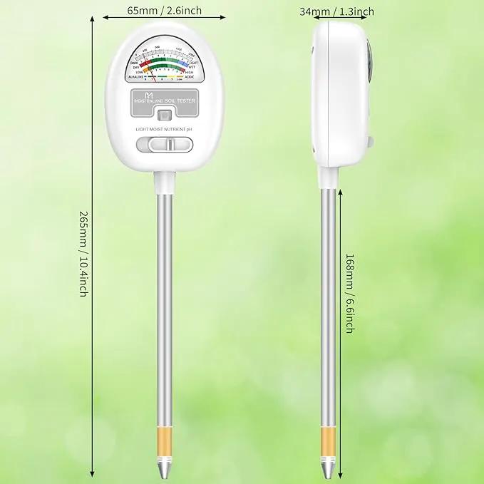 [Upgraded] Soil Moisture Meter, 4-in-1 Soil pH Tester, Moisture/Light/Nutrients/pH Meter for Gardening, Lawn, Farming, Indoor & Outdoor Plants Use, No Batteries Required, Gifts for Plants Lover by GreenHaven Gardens