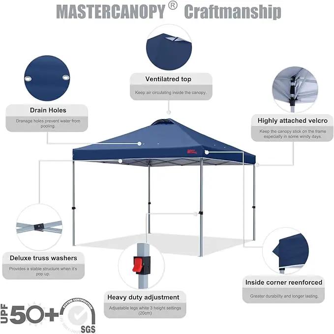 MASTERCANOPY Durable Pop-up Canopy Tent with Roller Bag (10x10, Navy Blue) by GreenHaven Gardens
