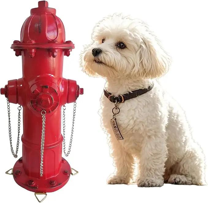 Fire Hydrant for Dogs to Pee On: Dog Fire Hydrant Pee Post Outdoor - 13" Training Post Statue for Yard Garden (Red) by GreenHaven Gardens