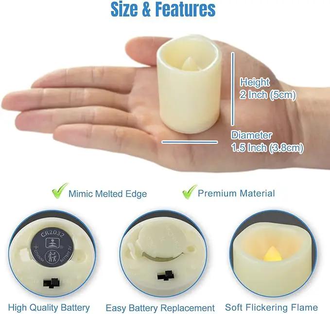 CANDLE IDEA Flameless LED Votive Candles 36 Pack, 1.5" x 2", Battery Operated Flickering Electric Outdoor Flameless Tea Lights, Fake Tealight Candle Bulk for Wedding, Christmas, Halloween Decorations by GreenHaven Gardens