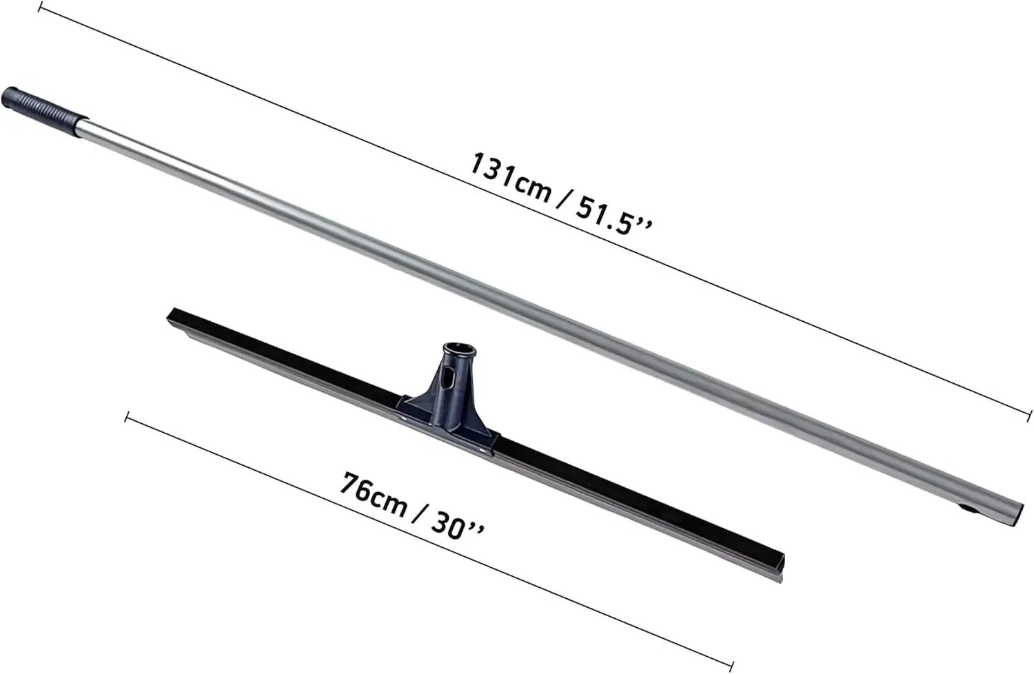 DSV Standard Floor Squeegee for Concrete Floor, 30" Large Squeegee Broom, Heavy Duty Floor Squeegee for Tile with 51.5" Handle for Garage, Deck, Bathroom, Window, Glass by GreenHaven Gardens