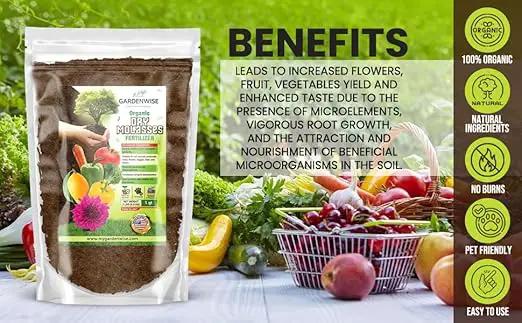 Organic Molasses for Plants - Horticultural Molasses - Ideal for Traditional & Hydroponic Gardening, for Indoor & Outdoor Plants (4 QUARTS) by GreenHaven Gardens
