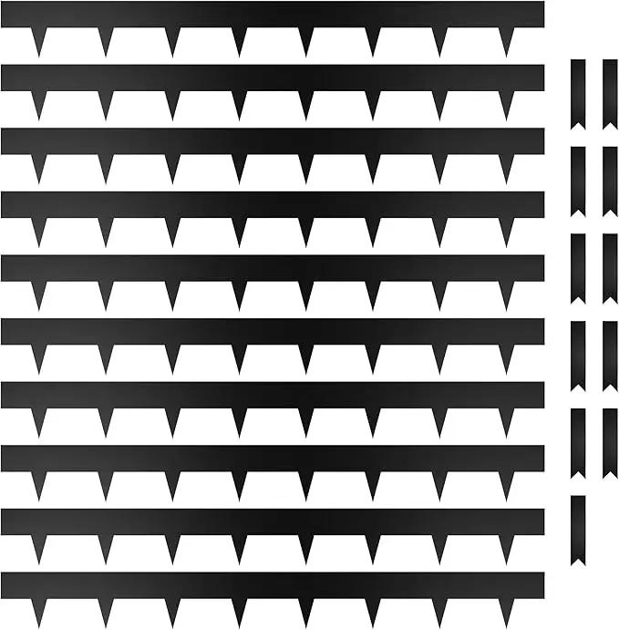 KOL Galvanized Steel Flexible Garden Lawn Edging, 10-Pack Black Metal Landscape Edging Strips - Heavy Duty Hammer-in Border with 11 Clips - 16-Gauge - 40" L x 4.5" H (33FT Total Length) by GreenHaven Gardens