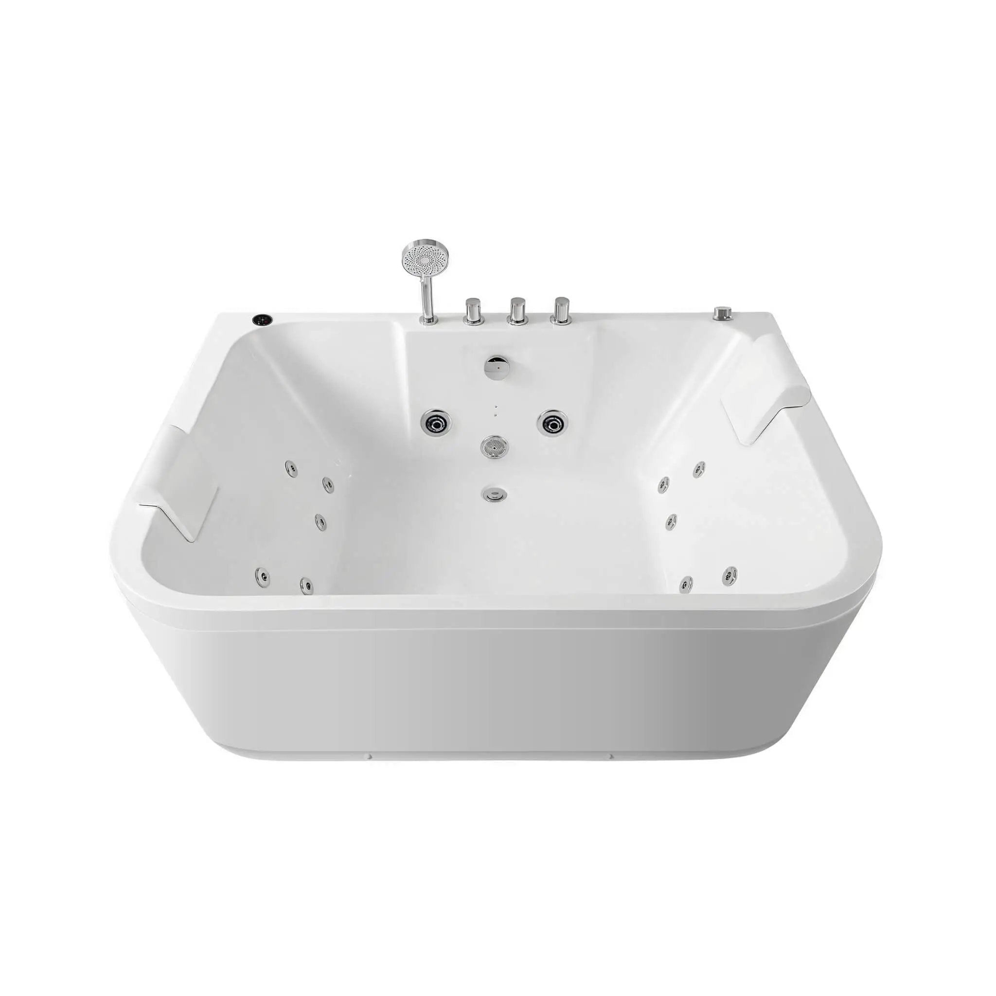 Nuvia 61-Inch 2-Person Acrylic Whirlpool Massage Bathtub With 16 Water Jets And LED Lights (SAK15780) by SAKSBY WHOLESALE