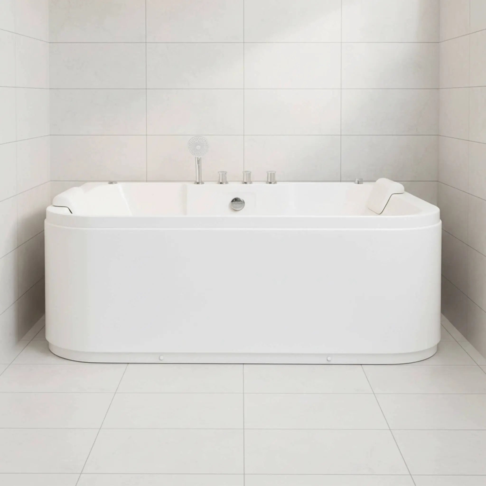 Nuvia 61-Inch 2-Person Acrylic Whirlpool Massage Bathtub With 16 Water Jets And LED Lights (SAK15780) by SAKSBY WHOLESALE