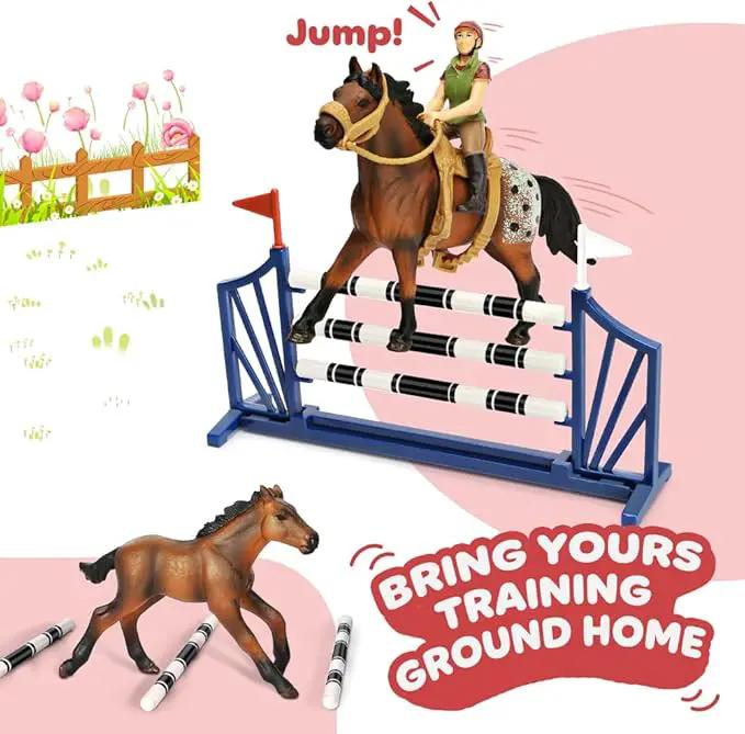 Horse Stable Playset, Horse Toys Set for Girls and Boys with Rider, Farm Animal Figurines Barn Toys, Pretend Play for Kids 3-5 6 7 8-10 Birthday Gifts by GreenHaven Gardens