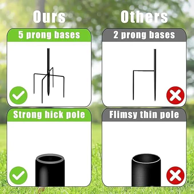 CMASTER Shepherd Hook for Outdoor, 1 Pack 46Inch Bird Feeder Pole with 5 Prong Base Heavy Duty Adjustable Garden Hook for Hanging Plant, Hummingbird Feeder, Lantern(46Inch) by GreenHaven Gardens