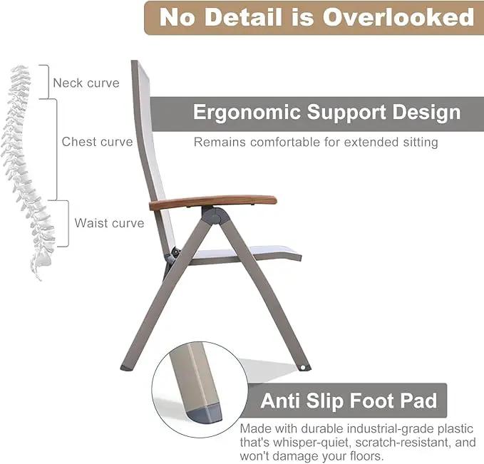 Adjustable Folding Chair, Indoor Bedroom, Outdoor Balcony, Patio, Lawn Yard Beach, Porch, for Comfortable Foldable Lounge Chair, Portable Cozy Recliner, Metal Frame by GreenHaven Gardens