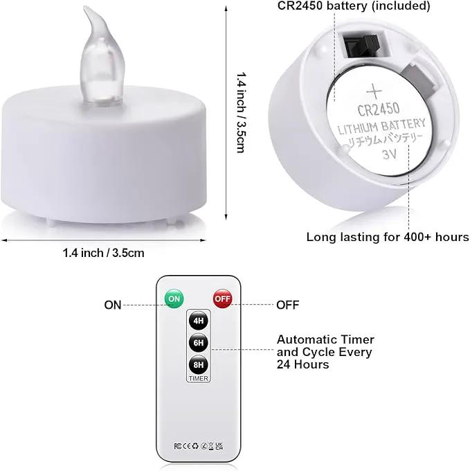 LED Tea Light Remote ControlCandles,50pack Flickering Flameless LED Candle,Long Lasting 400+Hours,Battery Operated with Timer for Home Decoration Seasonal &Festival Celebration WarmYellow by GreenHaven Gardens