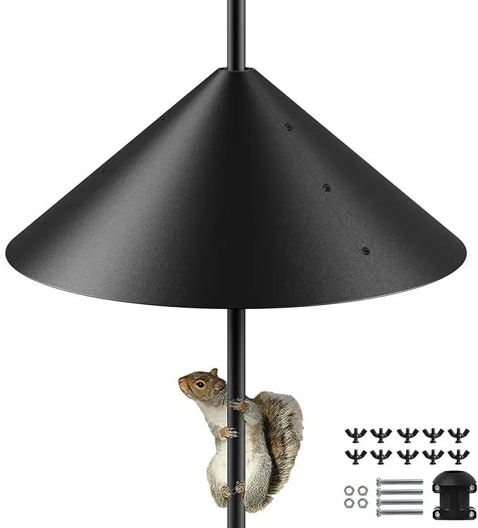 19 Inch Metal Squirrel Baffle for Bird Feeder Pole, Squirrel Proof for Bird Feeder, Bird House Guard for Shepherd’s Hook, Raccoon Stopper, Rust Chew Proof Heavy Duty by GreenHaven Gardens