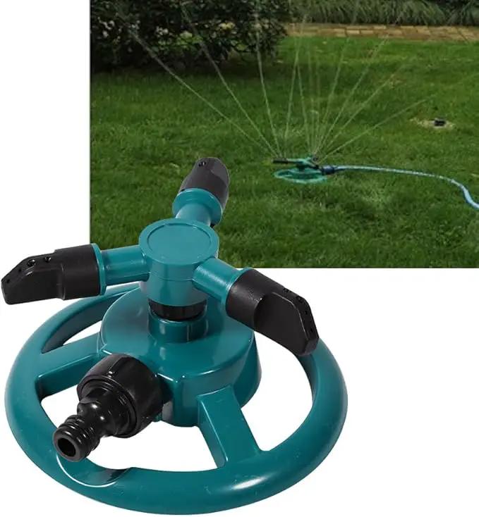 ViaGasaFamido Garden Sprinkler Automatic 360° Circle Rotating Watering Sprinkler Irrigation System Lawn Sprinkler with 3 Nozzle Pipe Hose for Yard Large Area by GreenHaven Gardens