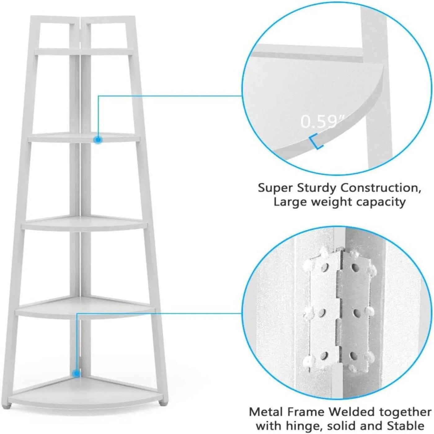 Tall 5 Tier Corner Bookshelf For Living Room by HouseOfZazla