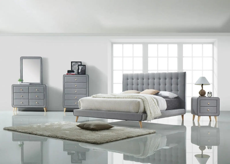 Valda - Dresser - Light Gray Fabric by Unique Piece Furniture