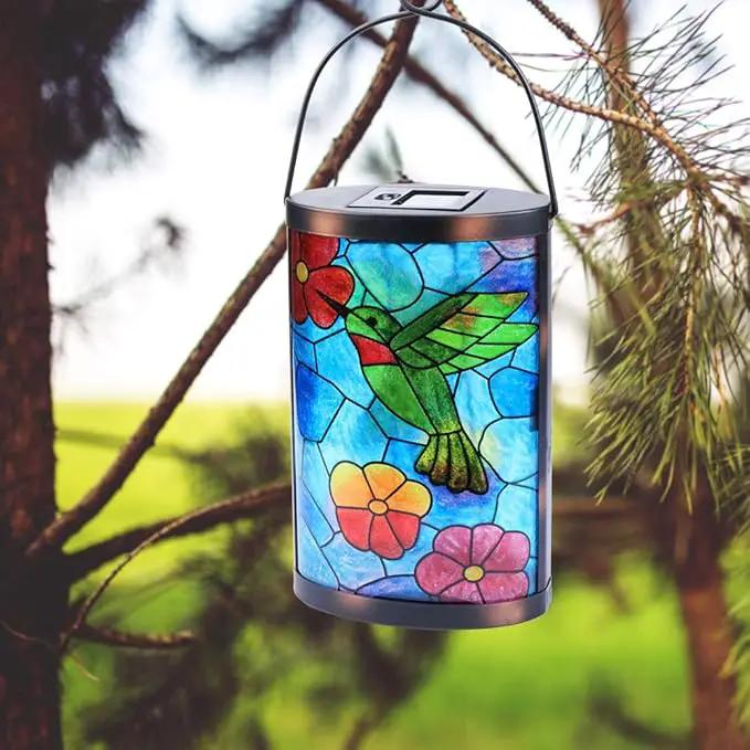Hanging Solar Lantern Outdoor Decorative Waterproof LED Solar Hummingbird Lights Tabletop Lamp for Outdoor Patio Garden by GreenHaven Gardens