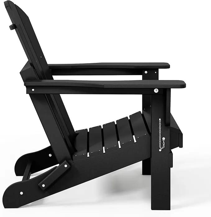 Westin Outdoors Laguna WO Home Furniture Adirondack Chair 2 PCS Set Outdoor Folding Patio Chair for Bon Fire Pit Garden Lawn Backyard Lounging Relaxing (Black) by GreenHaven Gardens