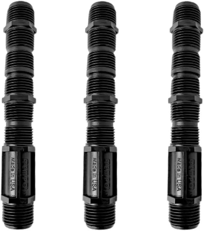 USA Made - Premium 1/2 Inch x 6 Inch MIPT Poly Cut-Off Sprinkler Height Extender Riser Nipple Adjustable Length (Fits Most Brands Orbit, Rain Bird, Hunter, Irritrol & More) (5) by GreenHaven Gardens