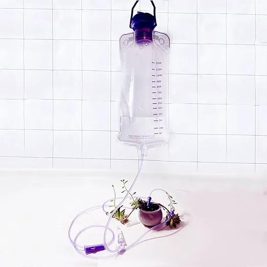 Water Drip Bags,1200ml Nutrition Bag Fluid Dripper Supply with Large Bore & Tube for Plants, 2 Pcs by GreenHaven Gardens