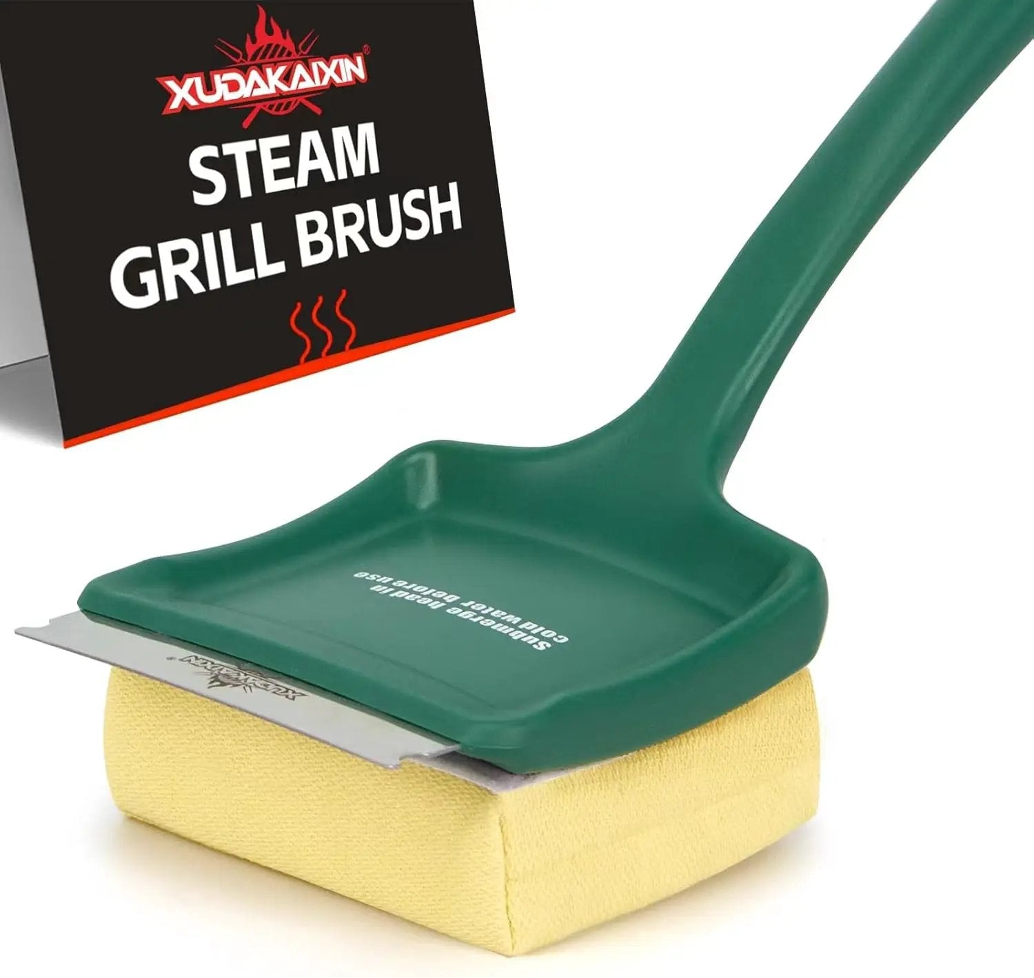 19" Large Bristle-Free Steam Cleaning Grill Brush,Replaceable BBQ Cleaning Head,Safe Grill Accessories for Cast Iron Grates/Porcelain/Weber Gas/Charcoal Grill - Gifts for Men Dad Husband by GreenHaven Gardens