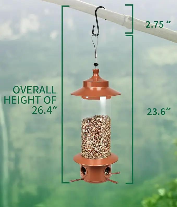 Squirrel Proof Bird Feeder for Outdoor, Gravity Sense Squirrel Proof Wild Bird Feeders for Finch Cardinal Chickadee, 4.8LB Large Capacity Hanging Birdfeeder by GreenHaven Gardens