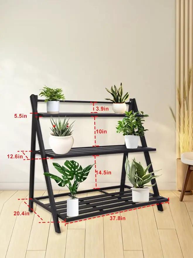 Aluminum Plants Shelf Outdoor, Multiple Flower Holder Rack, Metal Plant Stands Home Decor for Balcony Living Room Patio Garden (3-Tier) by GreenHaven Gardens