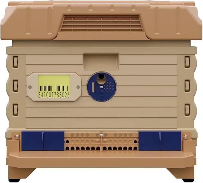 Ergo Insulated 10 Frame Bee Hive Set [NO Frames Included] (Single Hive, Tan Body Blue Entrance) by GreenHaven Gardens