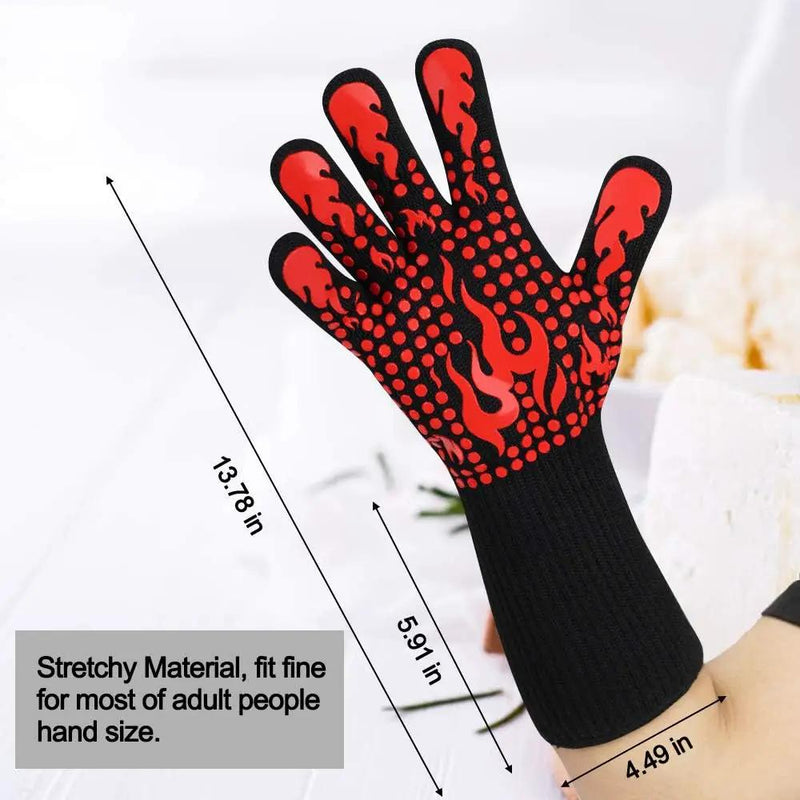 Comsmart BBQ Gloves, 1472 Degree F Heat Resistant Grilling Gloves Silicone Non-Slip Oven Gloves Long Kitchen Gloves for Barbecue, Cooking, Baking, Cutting by GreenHaven Gardens