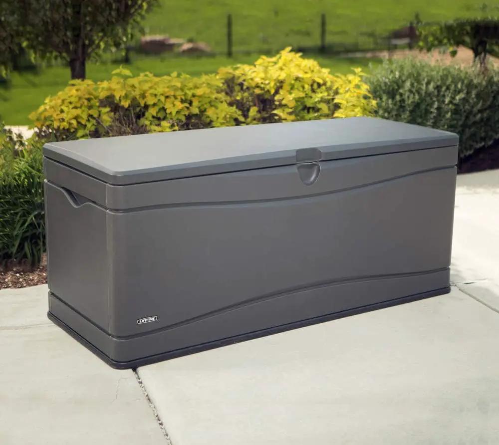 LIFETIME 60298 Heavy Duty Outdoor Storage Deck Box, 130 Gallon, Gray by GreenHaven Gardens