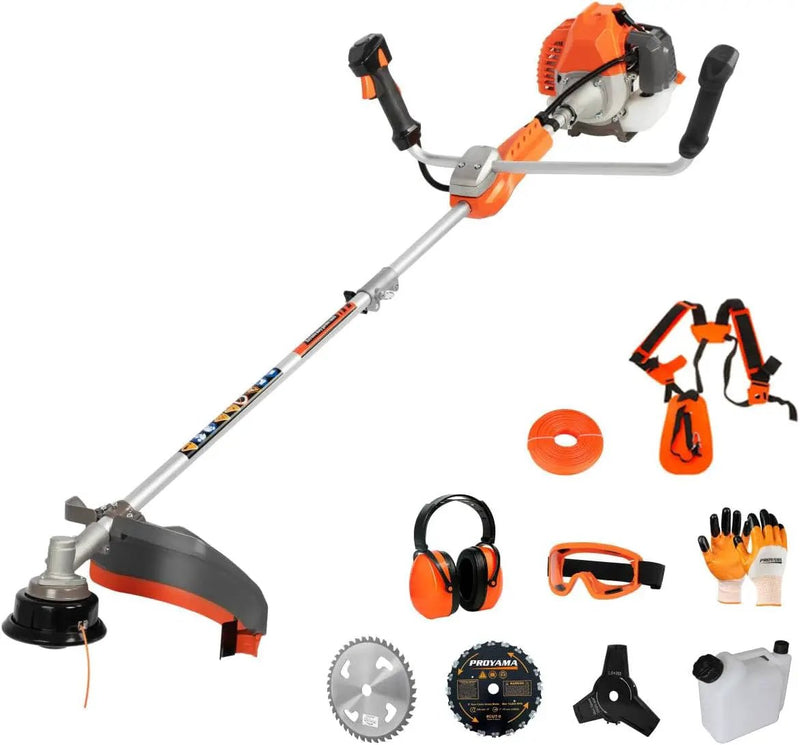PROYAMA 51.7cc 2-Cycle Gas Powered Weed Eater Weed Trimmer, 3-in-1 Gas String Trimmer and Brush Cutter, Anti-Vibration System Tube Orange… by GreenHaven Gardens