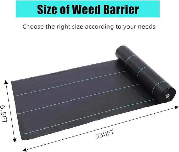 Towallmark 6.5ft X 330ft Weed Barrier Landscape Fabric Heavy Duty, Premium 3.2 oz Ground Cover Weed Block Gardening Mat, Easy Setup & Superior Weed Control, for Erosion Control, Weed Barrier by GreenHaven Gardens