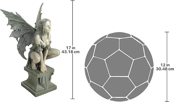 Design Toscano Celtic Fairy's Perilous Perch Outdoor Garden Statue, Large, 19 Inch, Polyresin, Two Tone Stone by GreenHaven Gardens