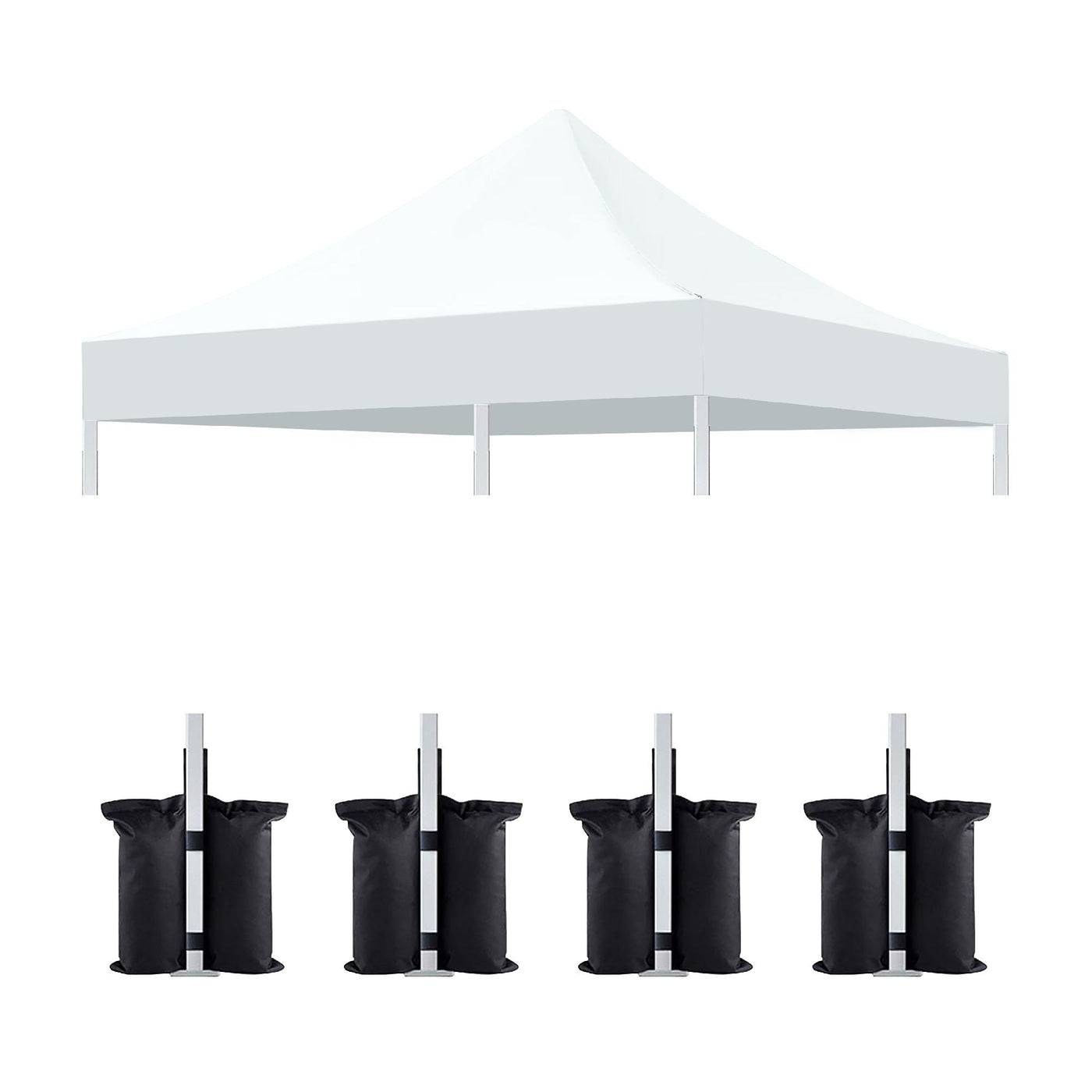 Canopy Replacement Top With 4 Pack W8 Bags, Pop Up Tent Cover Only, Frame Not Included by Unique Piece Furniture