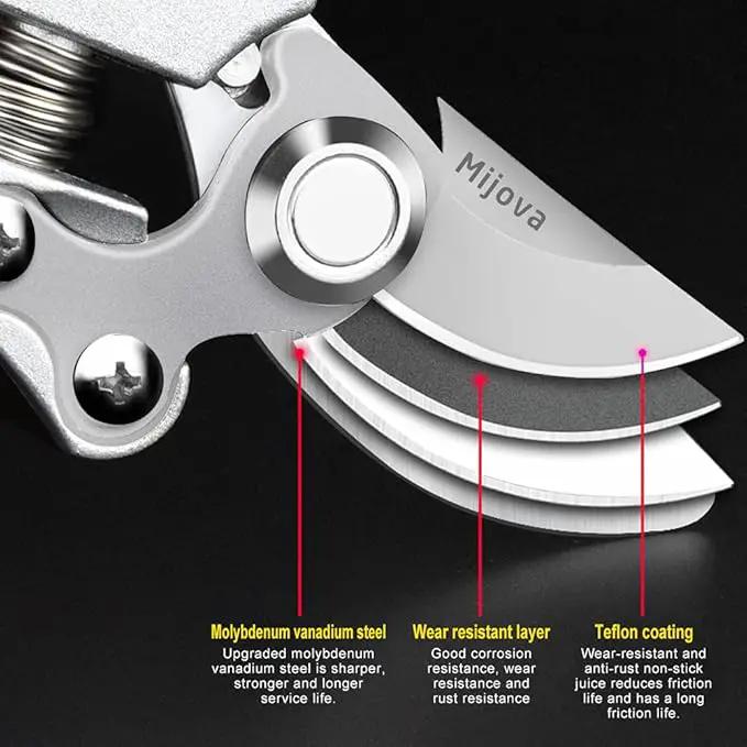 Gardening Scissors, Precision Pruning shears for Branches Shrubs and Vines, High-Carbon SK5 Steel Stays Sharp Longer for Clean Cuts that Promote Plant Health (Gardening Scissors) by GreenHaven Gardens