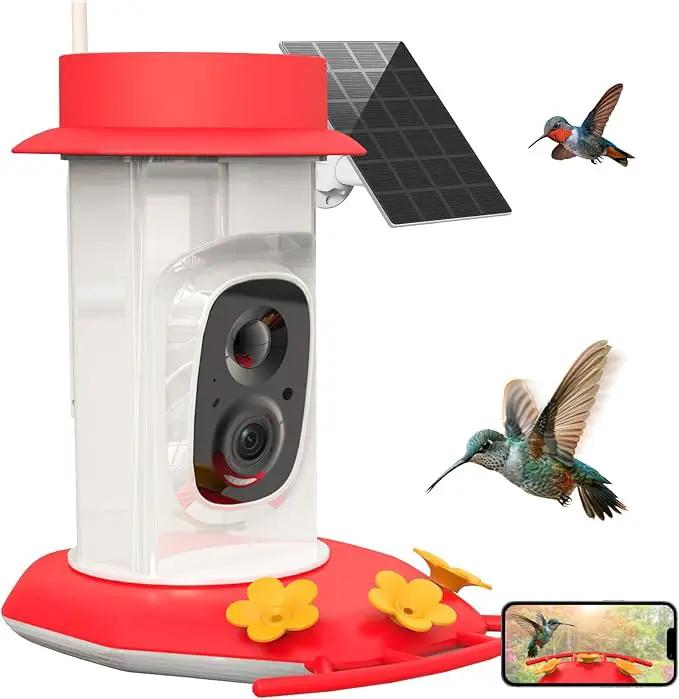 Hummingbird Feeder with Camera, AI Smart Identification Cloud Storage Function, Featuring Ant Moat Protection, Solar Power, Instant Notification, Automatic Bird Video Capture, and Motion Detection by GreenHaven Gardens