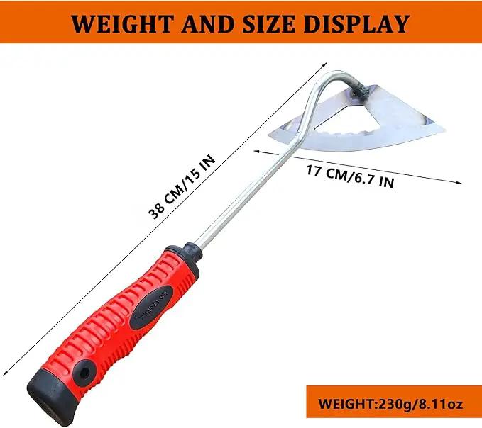 SHANFEEK Weeding Hoe Gardening Hand Tools Hollow Hoe for Weeding 15-Inch Weed Removal Tool for Yard with Rubber Non-Slip Handle(Hollow) by GreenHaven Gardens