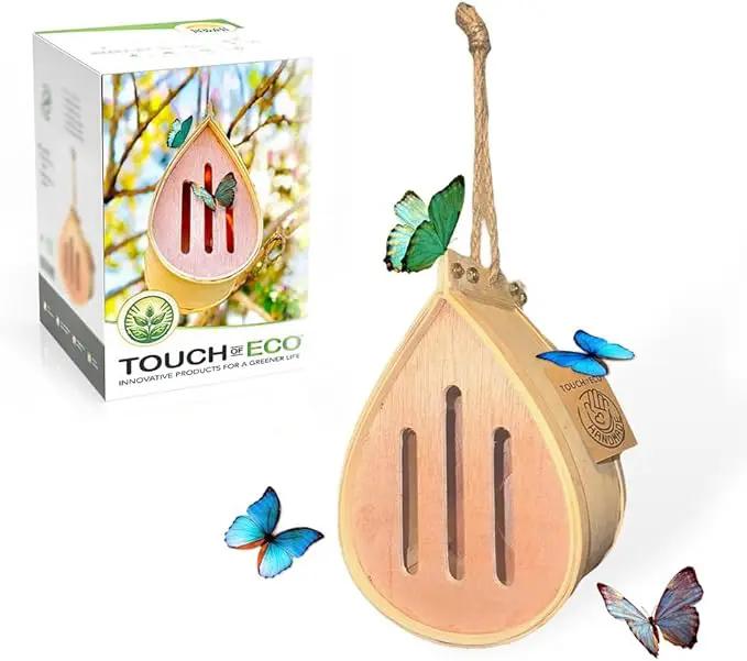 Pollinating Palace-Wooden Hanging Butterfly House, Natural Habitat to Attract Butterflies to Your Garden and Yard by GreenHaven Gardens