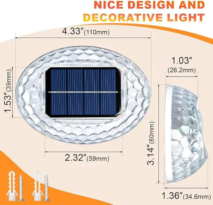 Solar Atmosphere Lights for Outside, IPX4 Waterproof Decor, Warm Light for Backyard/Railing/Step/Patio/Stair Railings and Wall (6 Pack) by GreenHaven Gardens