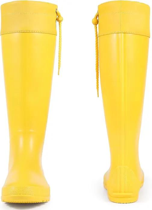 Asgard Packable Tall Rain Boots for Women Waterproof Rubber Garden Boots Ultra Lightweight Flat Mud Boots- NOT FOR WIDE CALF by GreenHaven Gardens