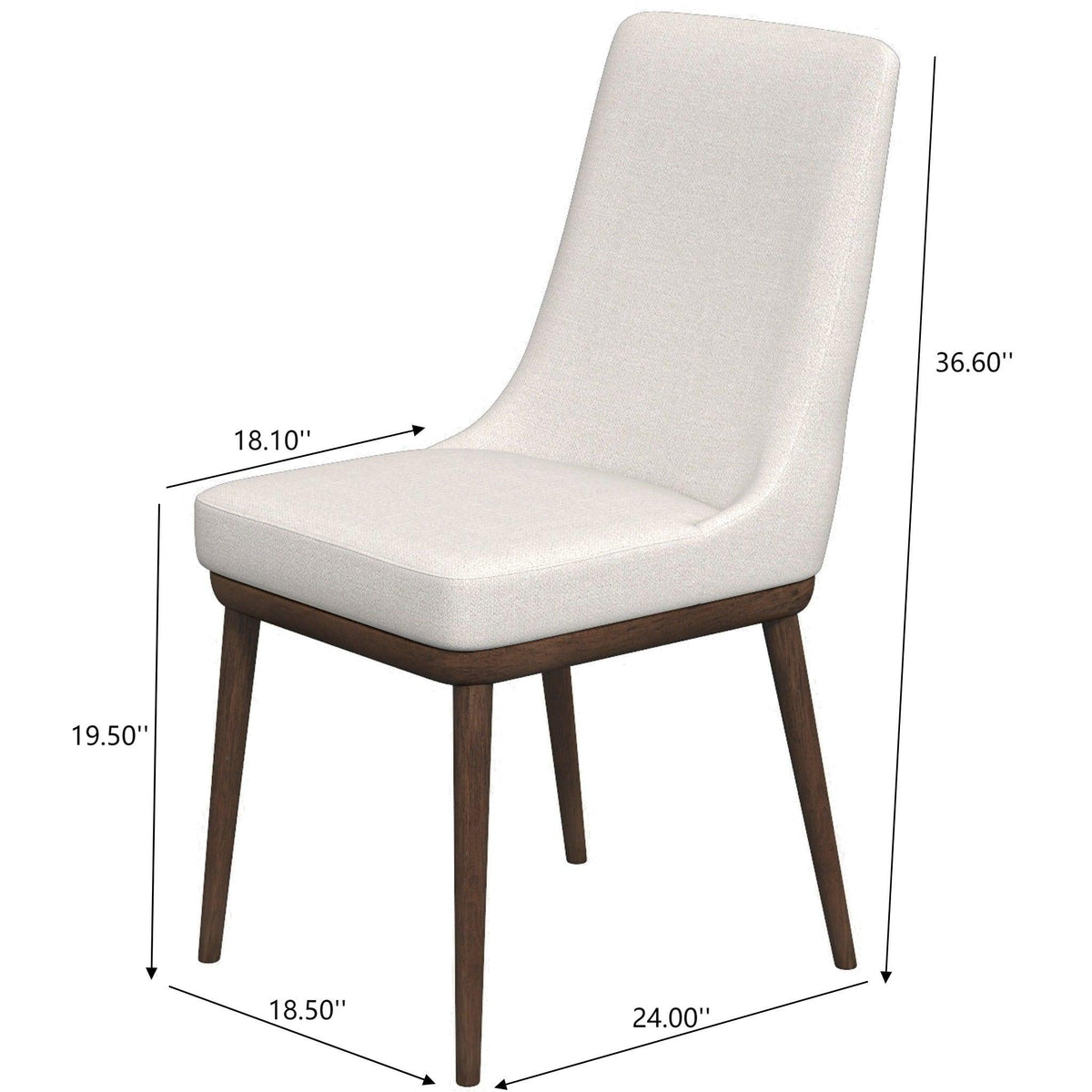 Mid-Century Modern Dining Chair Set of 2 with Solid Wood Frame - Multiple Colors, photo 15 of 40