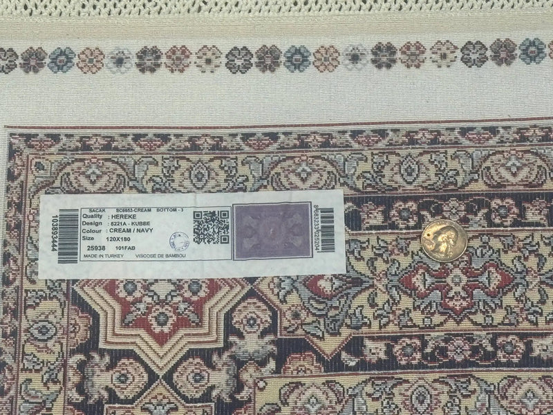 Turkish Silk Rug 4x6, Dome Design, Memluk Carpet, Bamboo Silk, New by Jewel Rugs