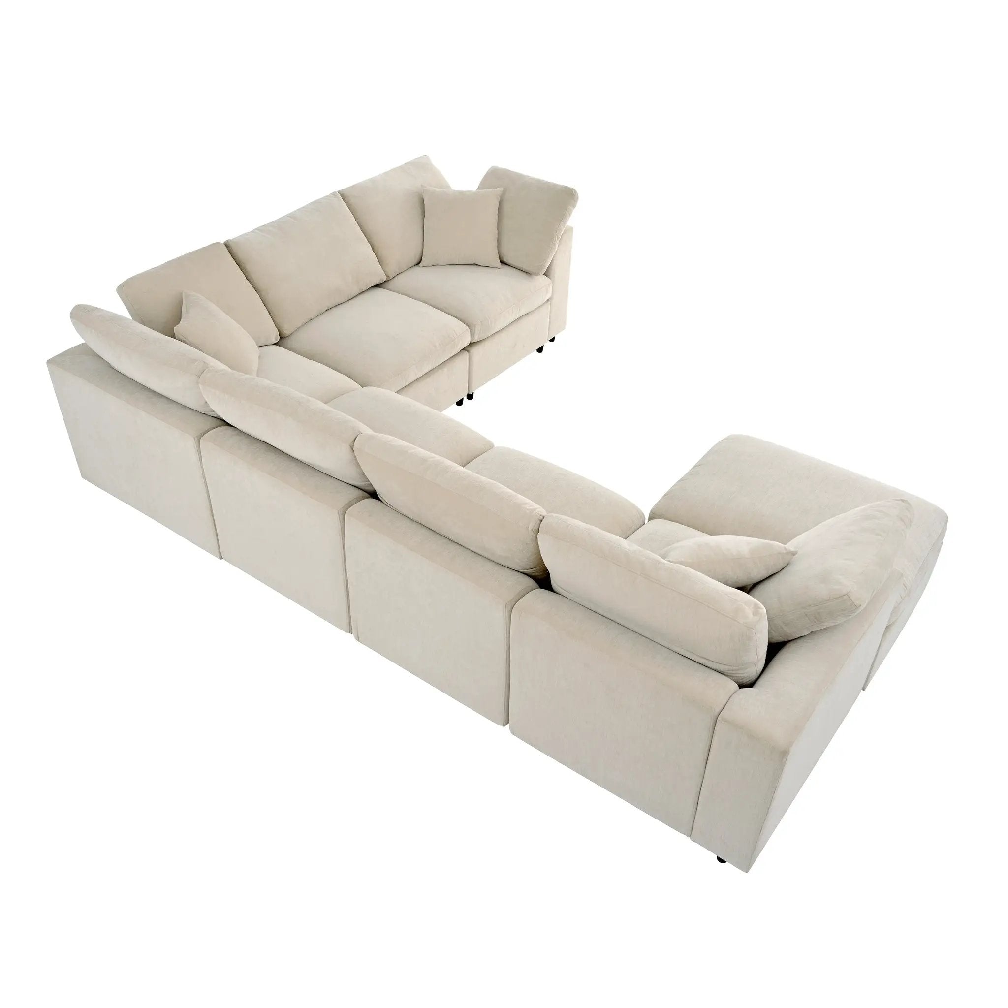 U_Style 120.8" Extra Large 7-Seater Modular Sectional Sofa by HouseOfZazla